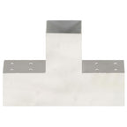 Connettori per Pali a Forma di T 4 pz Metallo Zincato 81x81 mm