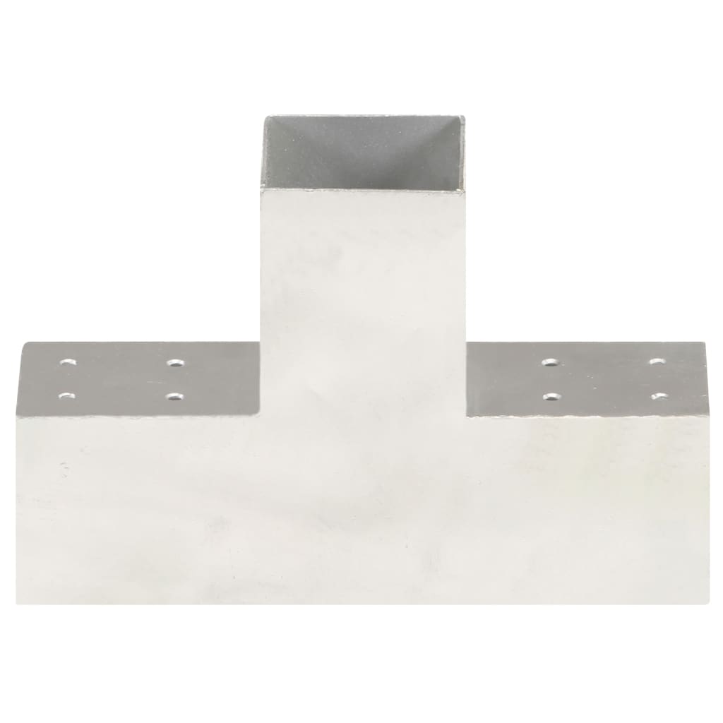 Connettori per Pali a Forma di T 4 pz Metallo Zincato 81x81 mm