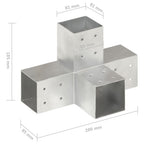 Connettore per Pali a Forma di X in Metallo Zincato 81x81 mm