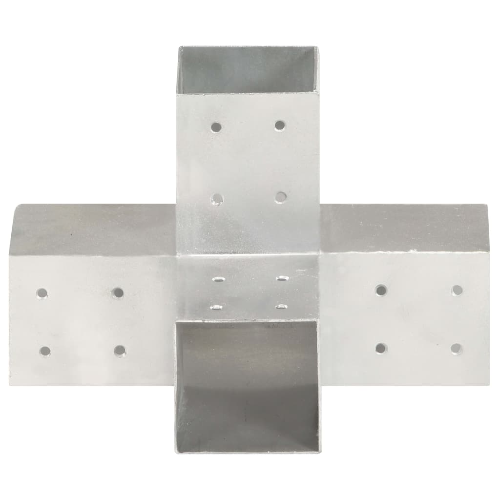 Connettori per Pali a Forma di X 4 pz Metallo Zincato 81x81 mm