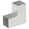 Connettori per Pali a Forma di L 4 pz Metallo Zincato 91x91 mm