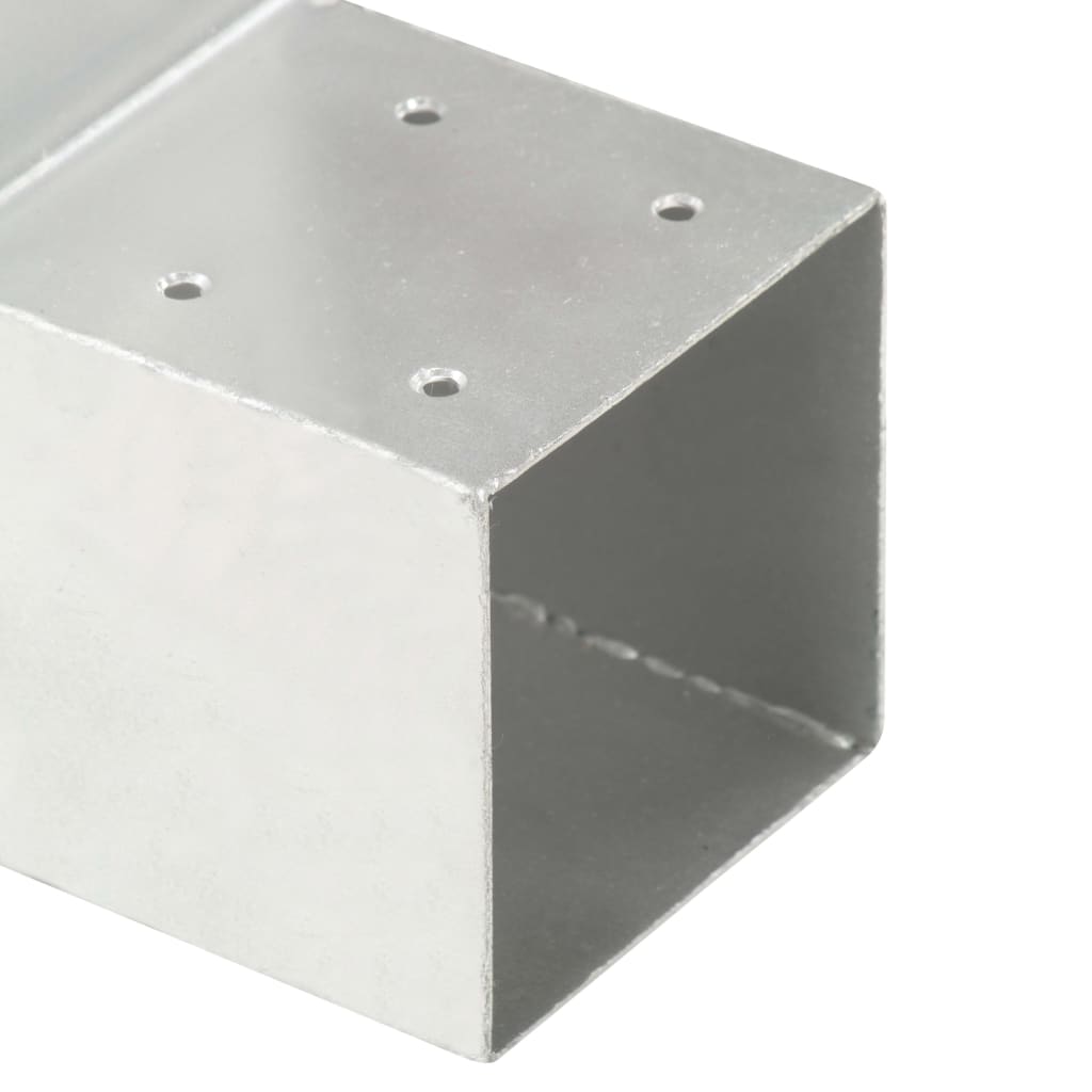 Connettori per Pali a Forma di L 4 pz Metallo Zincato 91x91 mm