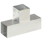 Connettori per Pali a Forma di T 4 pz Metallo Zincato 91x91 mm