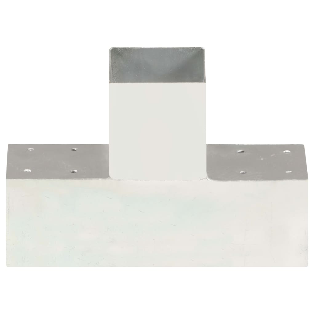 Connettori per Pali a Forma di T 4 pz Metallo Zincato 91x91 mm