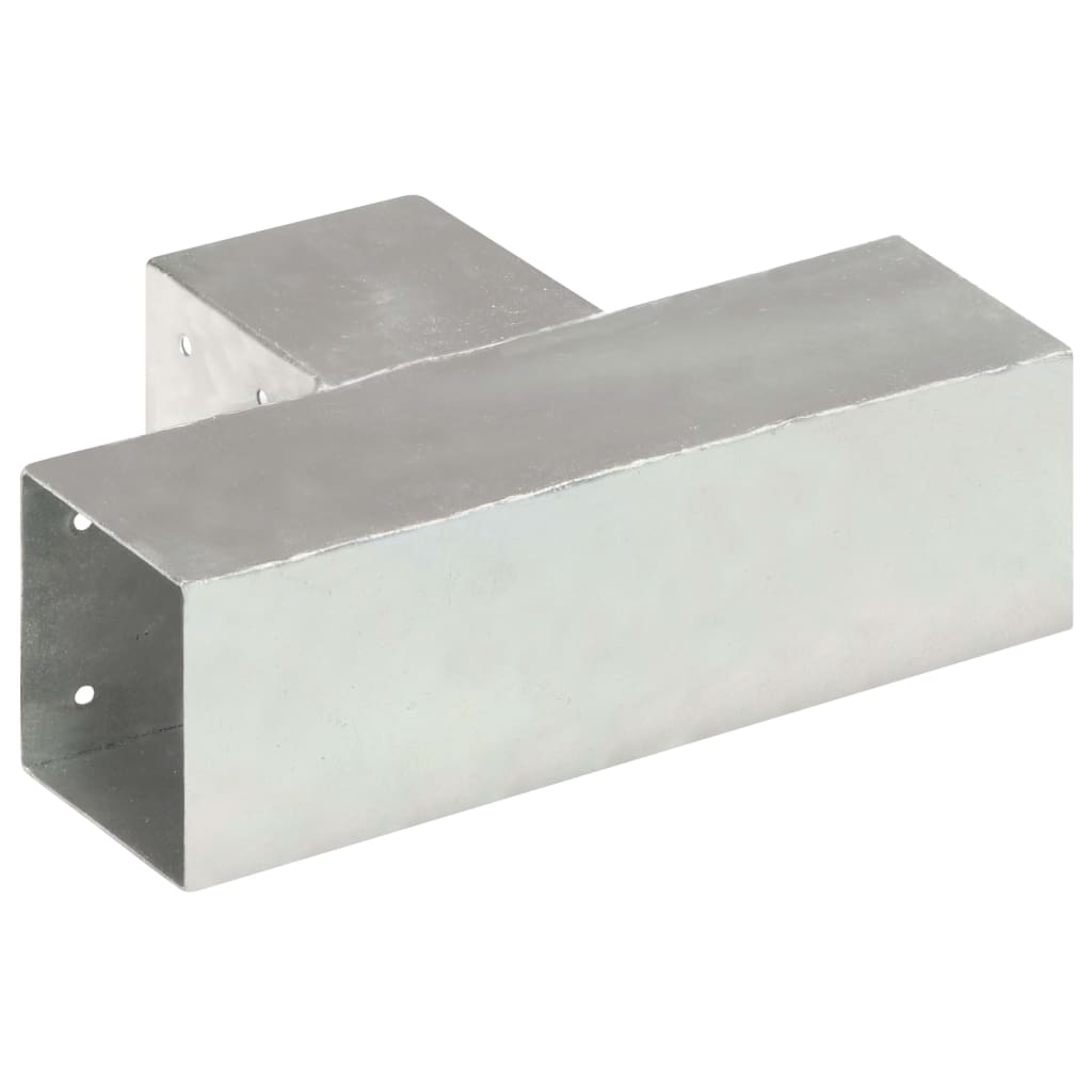 Connettori per Pali a Forma di T 4 pz Metallo Zincato 91x91 mm