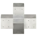Connettori per Pali a Forma di X 4 pz in Metallo Zincato 91x91 mm