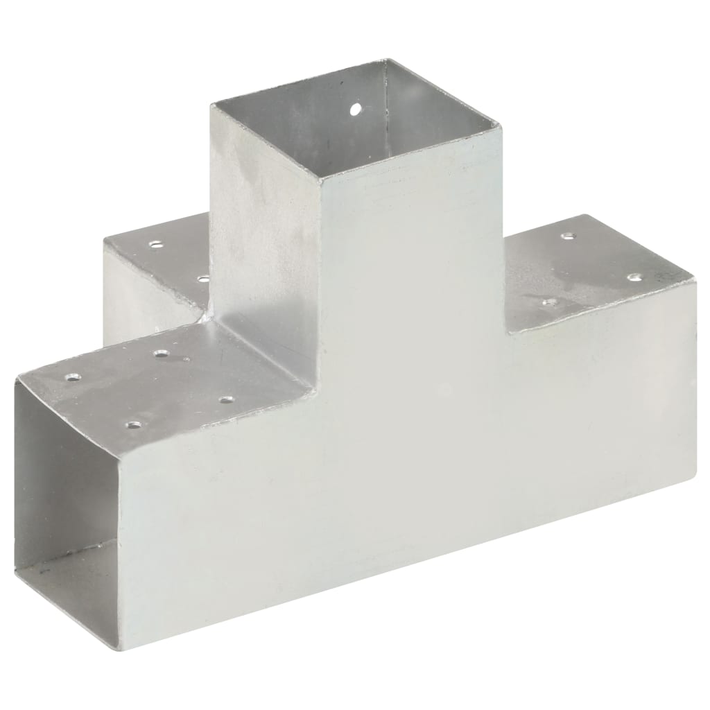 Connettori per Pali a Forma di X 4 pz in Metallo Zincato 91x91 mm