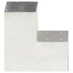 Connettori Pali a Forma di L 4 pz in Metallo Zincato 101x101 mm