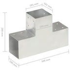 Connettore per Pali a Forma di T in Metallo Zincato 101x101 mm