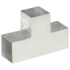 Connettori Pali a Forma di T 4 pz Metallo Zincato 101x101 mm