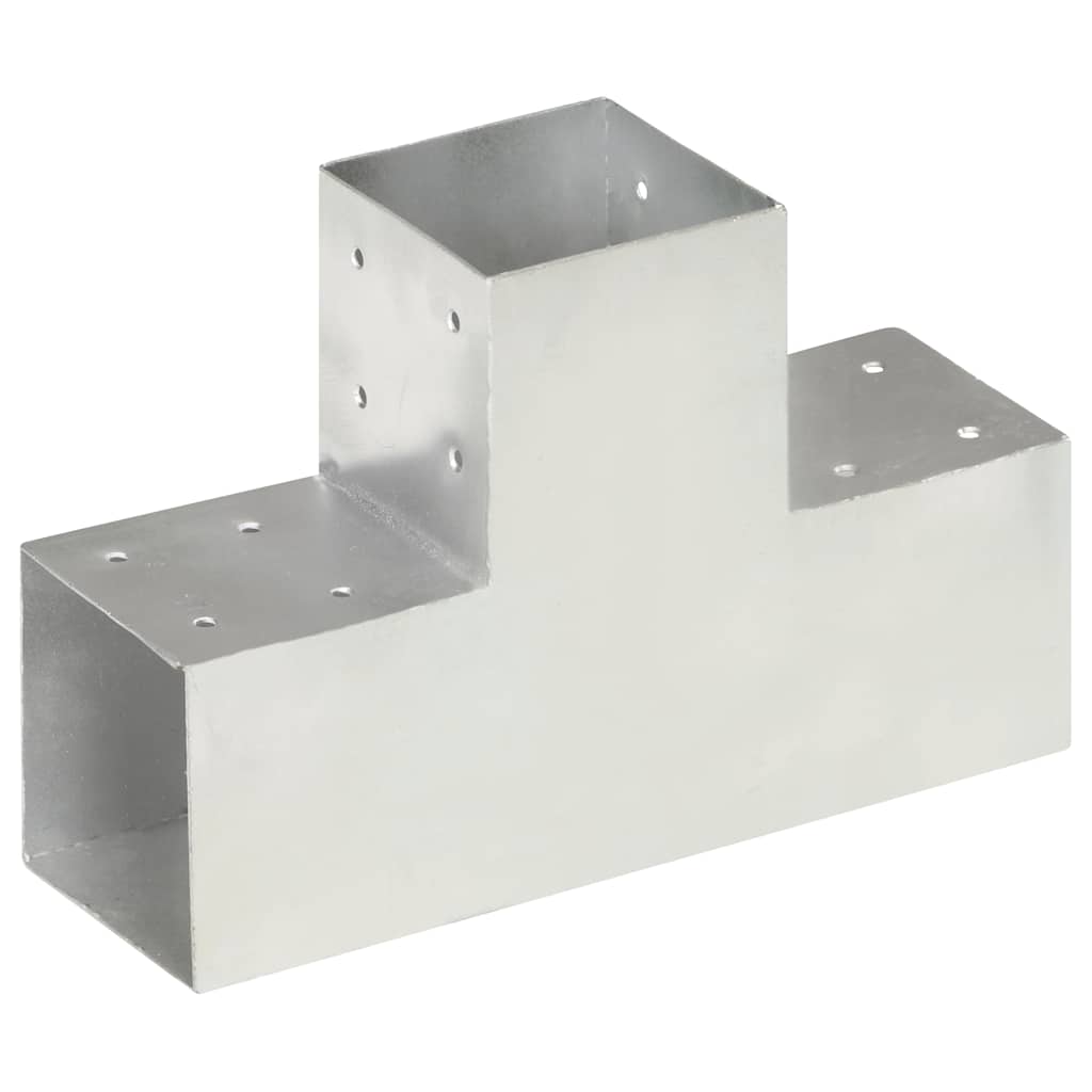 Connettori Pali a Forma di T 4 pz Metallo Zincato 101x101 mm