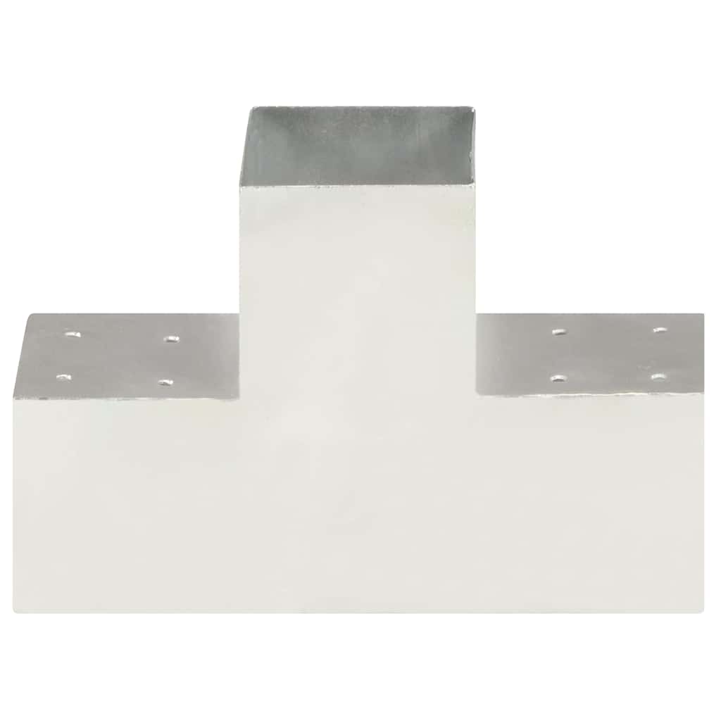 Connettori Pali a Forma di T 4 pz Metallo Zincato 101x101 mm