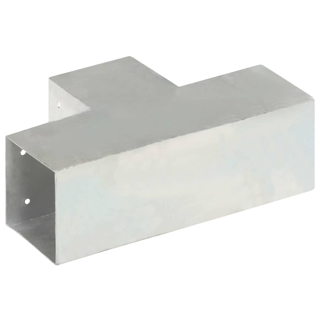 Connettori Pali a Forma di T 4 pz Metallo Zincato 101x101 mm