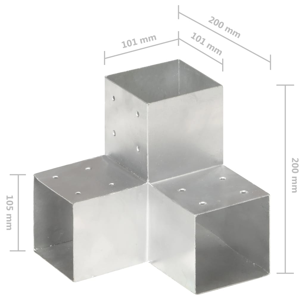Connettore per Pali a Forma di Y in Metallo Zincato 101x101 mm