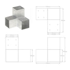 Connettori Pali a Forma di Y 4 pz Metallo Zincato 101x101 mm