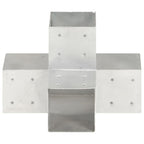 Connettori Pali a Forma di X 4 pz in Metallo Zincato 101x101 mm