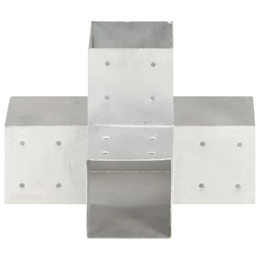 Connettori Pali a Forma di X 4 pz in Metallo Zincato 101x101 mm