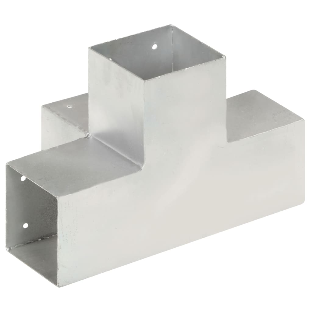Connettori Pali a Forma di X 4 pz in Metallo Zincato 101x101 mm