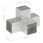 Connettori Pali a Forma di X 4 pz in Metallo Zincato 101x101 mm