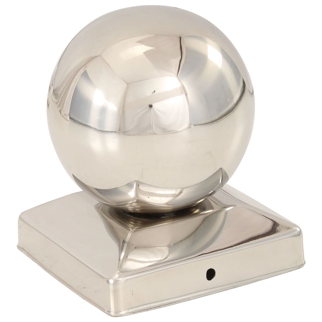 Tappi per Pali 6 pz Estremità a Globo Acciaio Inox 91x91 mm