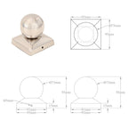 Tappi per Pali 6 pz Estremità a Globo Acciaio Inox 91x91 mm