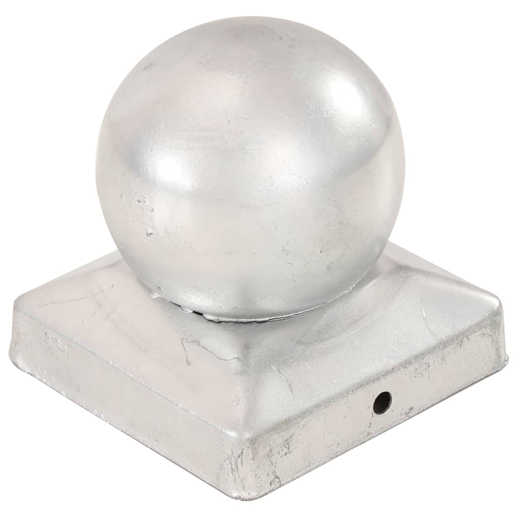 Tappi per Pali 6 pz Estremità a Globo Metallo Zincato 91x91 mm