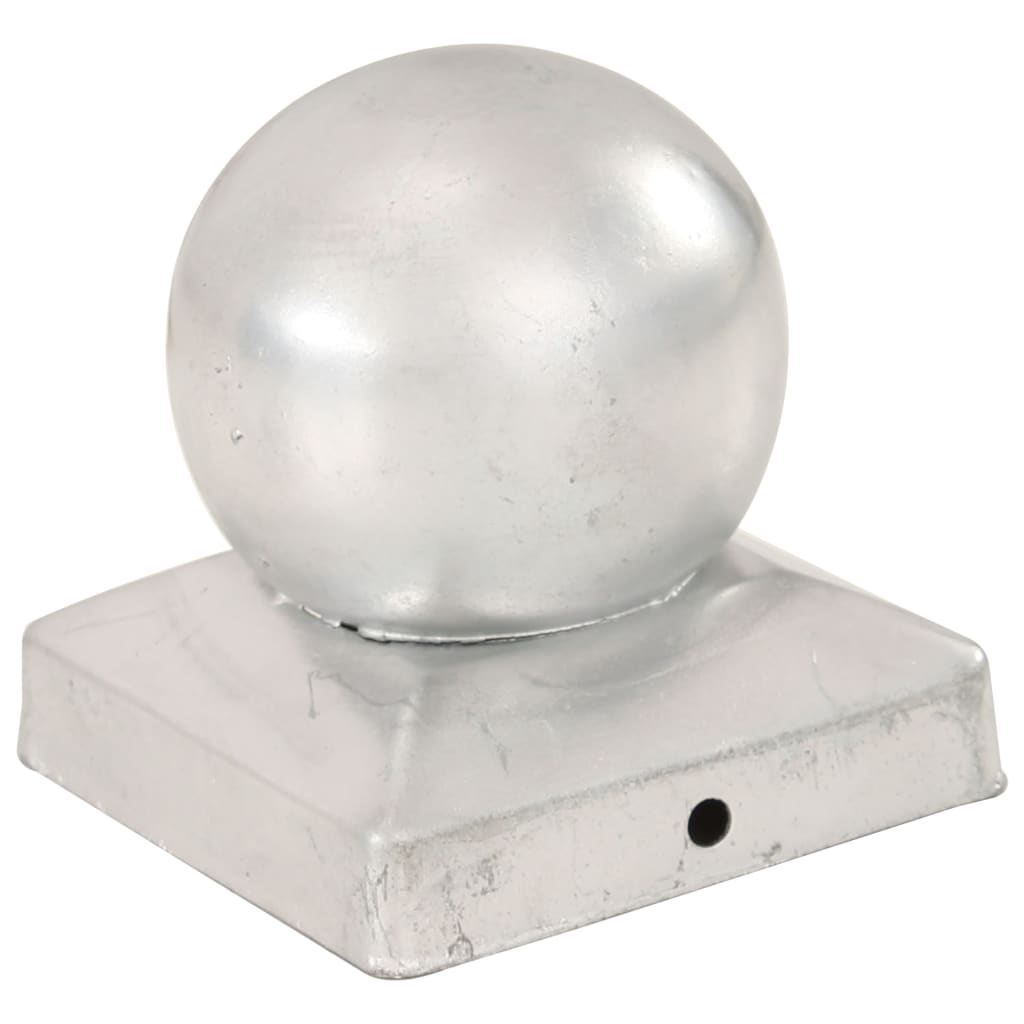 Tappi per Pali 6 pz Estremità a Globo Metallo Zincato 91x91 mm