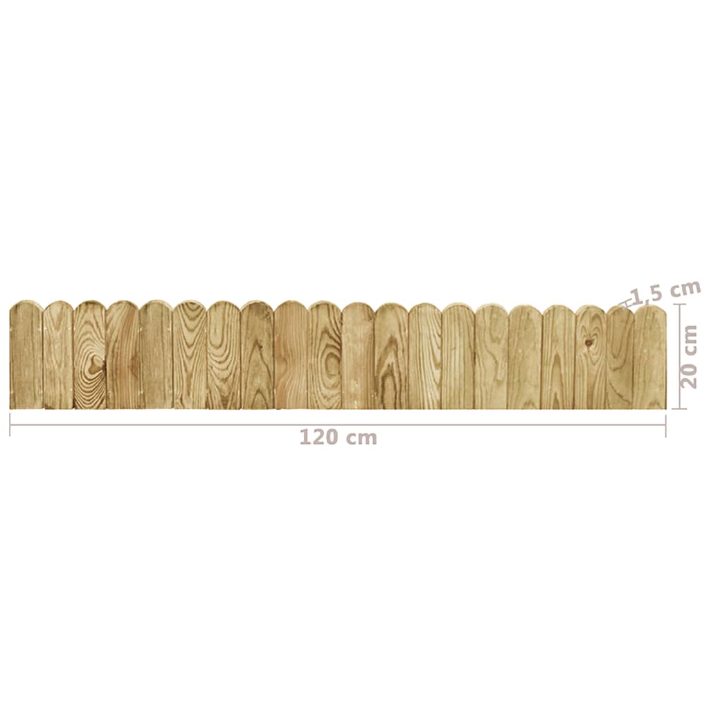 Rotolo di Bordura Verde 120 cm in Legno di Pino Impregnato