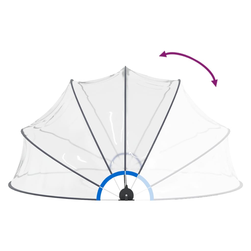 Cupola per Piscina 440x220 cm in PVC e Fibra di Vetro