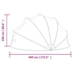 Cupola per Piscina 440x220 cm in PVC e Fibra di Vetro