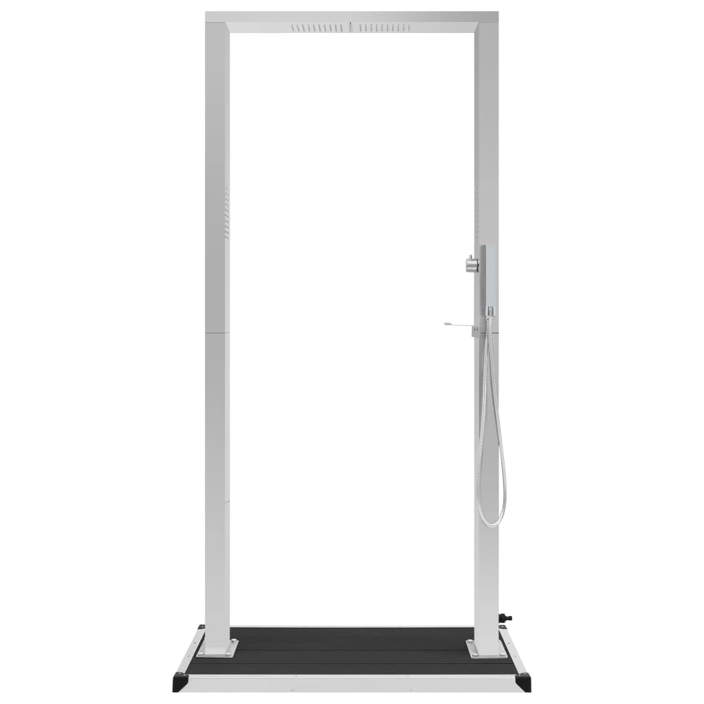 Doccia da Esterno con Piatto in WPC e Acciaio Inossidabile 210 cm