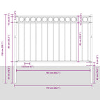 Recinzione da giardino ASSEN in acciaio verniciato 1,7x1 m nera