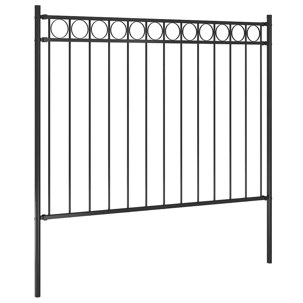 Recinzione da giardino ASSEN in acciaio 1,7x1,2 m nera