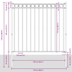 Recinzione da giardino ASSEN in acciaio 1,7x1,2 m nera