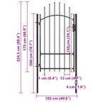Cancello da Giardino Woerden in Acciaio 1x1,7 m Nero