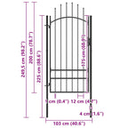 Cancello da Giardino Woerden in Acciaio 1x2 m Nero