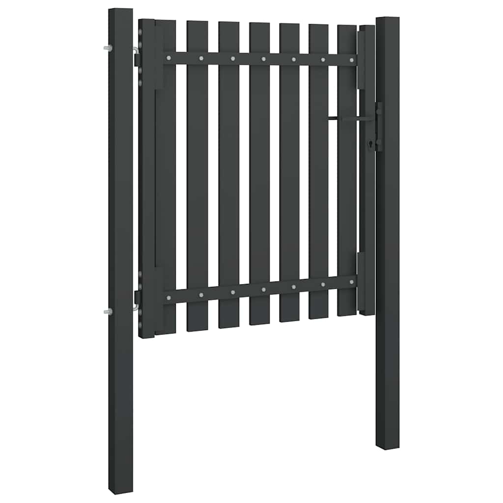 Cancello per Recinzione da Giardino in Acciaio 100x75 cm Antracite