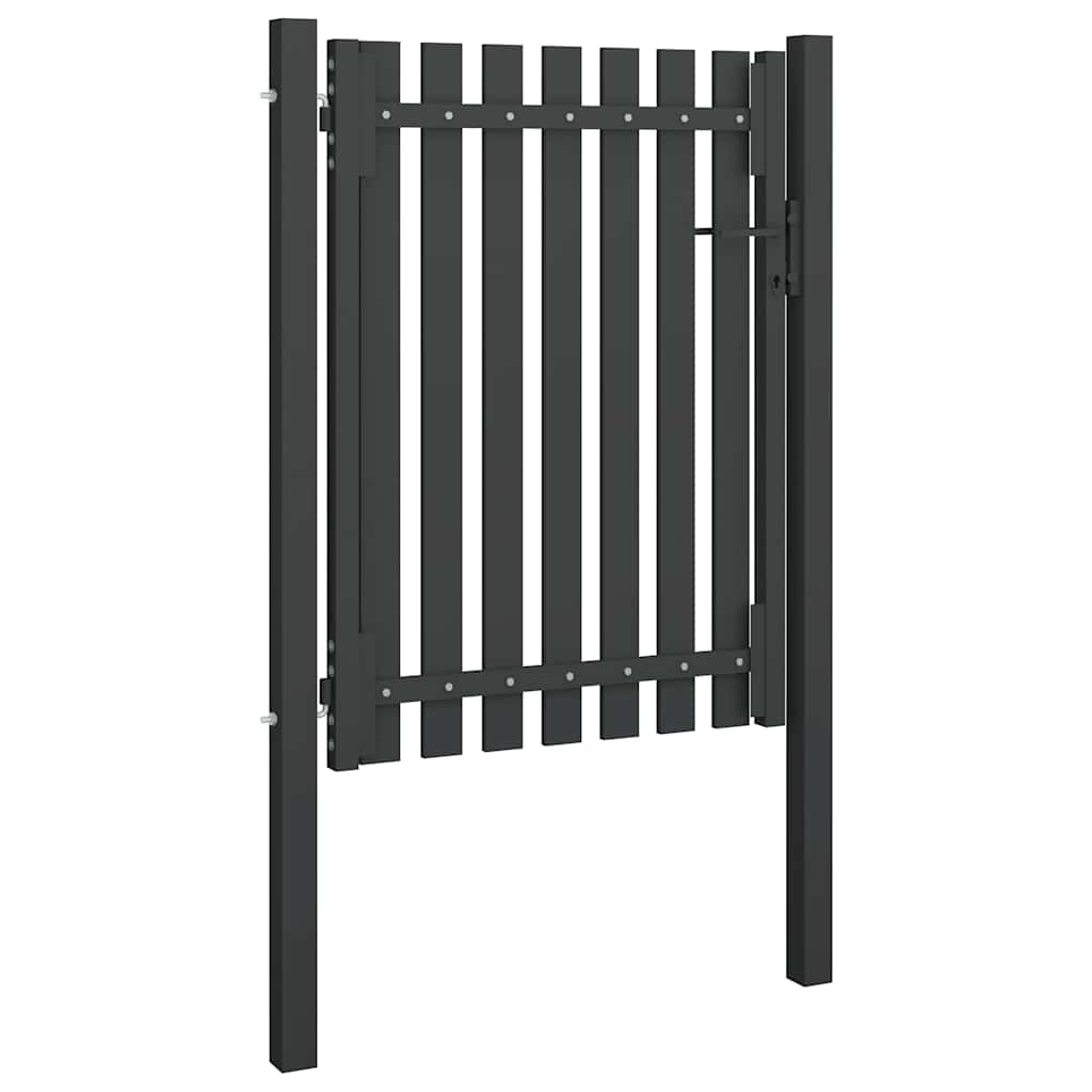 Cancello per Recinzione da Giardino in Acciaio 100x125 cm Antracite