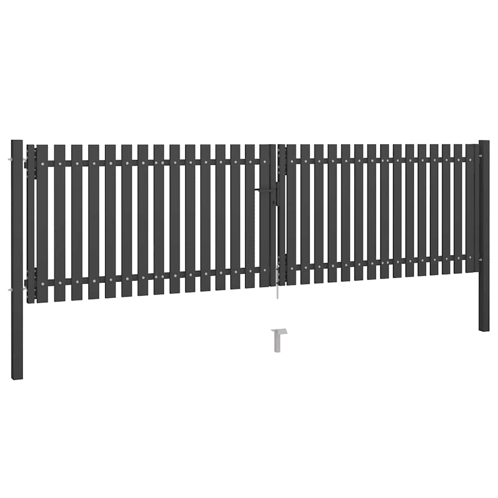 Cancello per Recinzione da Giardino in Acciaio 400x75 cm Antracite