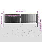 Cancello per Recinzione da Giardino in Acciaio 400x75 cm Antracite