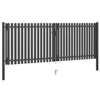 Cancello per Recinzione da Giardino in Acciaio 400x125 cm Antracite