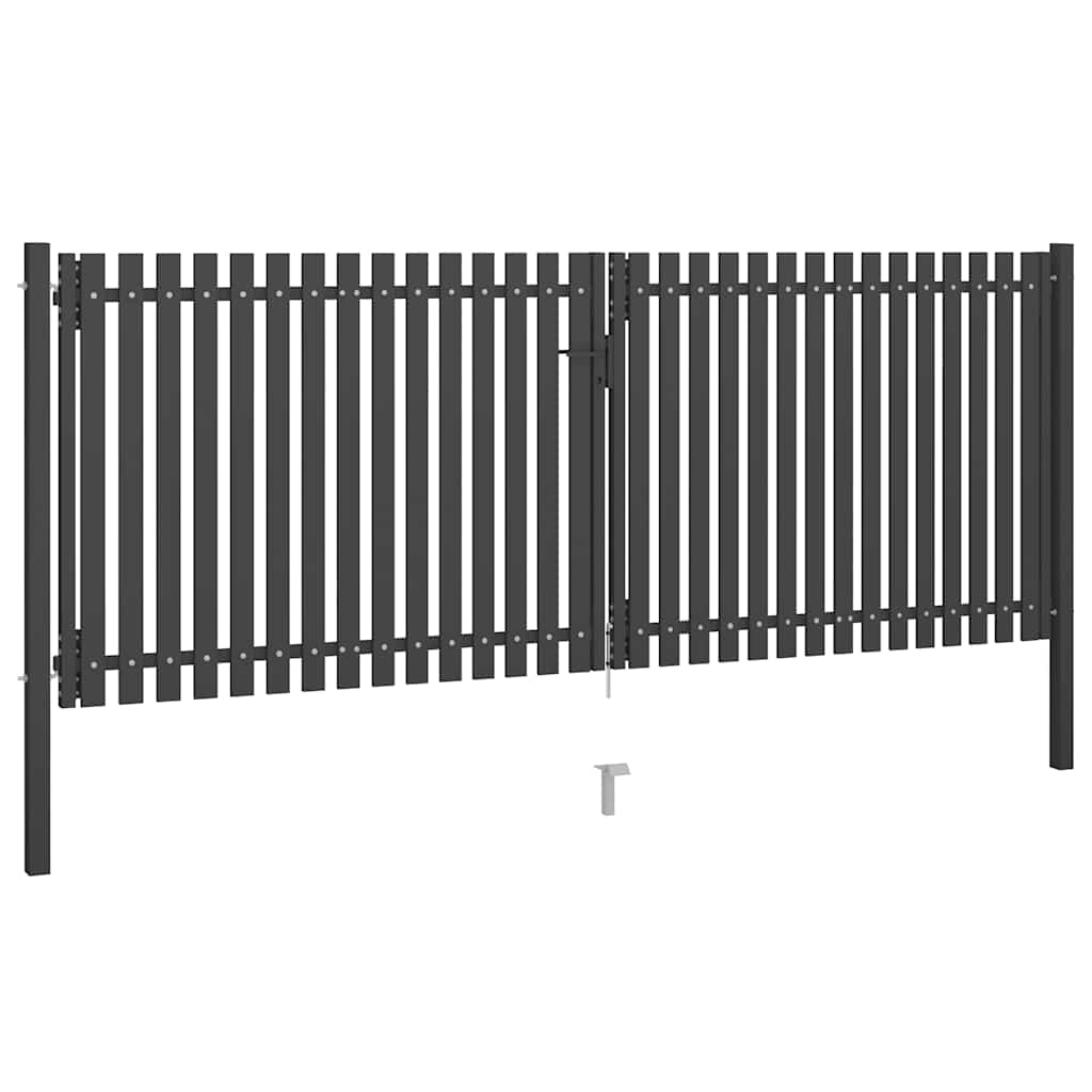 Cancello per Recinzione da Giardino in Acciaio 400x125 cm Antracite