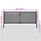 Cancello per Recinzione da Giardino in Acciaio 400x125 cm Antracite