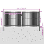 Cancello per Recinzione da Giardino in Acciaio 400x150 cm Antracite