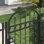 Cancello per recinzione ASSEN con parte superiore ad arco in acciaio 102x200 cm Nero