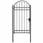 Cancello per recinzione ASSEN con parte superiore ad arco in acciaio 102x200 cm Nero
