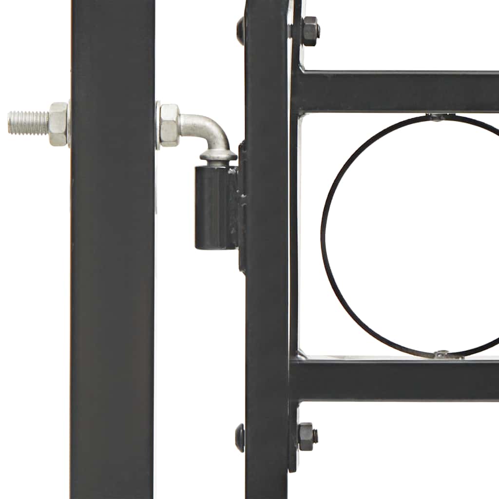 Cancello per recinzione ASSEN con parte superiore ad arco in acciaio 102x200 cm Nero
