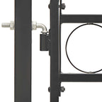 Cancello per recinzione ASSEN con parte superiore ad arco in acciaio 102x200 cm Nero