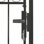 Cancello per recinzione ASSEN con parte superiore ad arco in acciaio 102x200 cm Nero