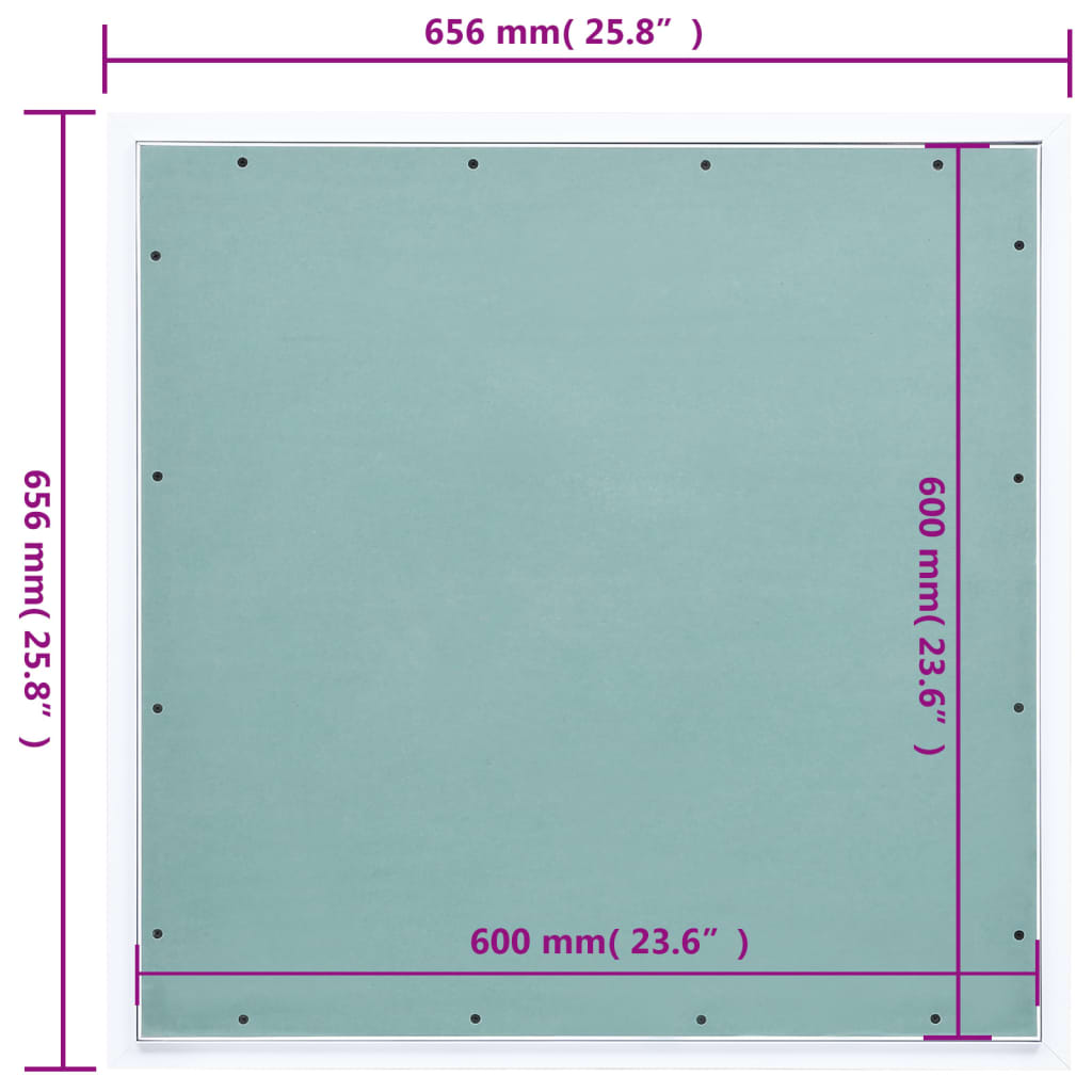 Pannello di Accesso Telaio in Alluminio e Cartongesso 600x600mm